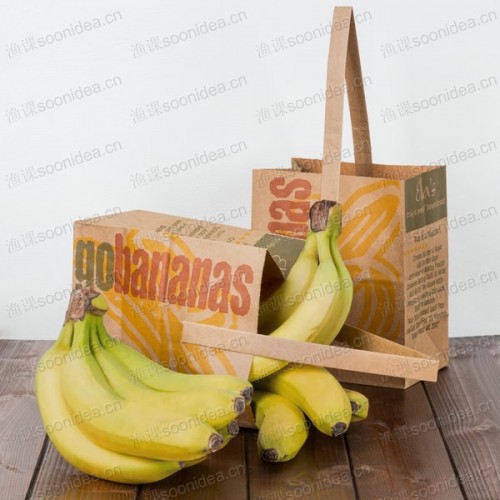 Paper Produce Customizable Market Stand Bag with Handle