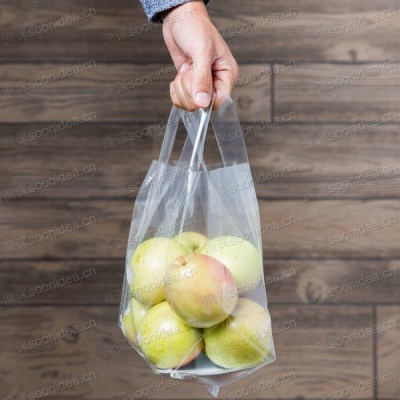 Natural Translucent Narrow Profile Plastic Produce Bag with More Matters Graphic